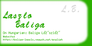 laszlo baliga business card